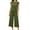 Army Green, variant on Summer Hot Saving! ITSUN Women's 2 Piece Outfits Crewneck Solid Short Sleeve Top   Loose Pocket Pants Leisure Suit Army Green L