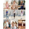 thumbnail image 5 of SOMER Womens Silk Pajama Sets Satin Pajamas Short Sleeve Button Down Tops and Shorts 2 Piece Pjs Sets Sleepwear Loungewear, 5 of 13