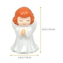 Set of 3 Mini Plastic Angel Figurines Praying Sculptures Christmas Decorations for Office Garden Party Holiday Decor