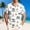 White, variant on BRGZLK Men's Short Sleeve Hawaiian Shirt Floral Button Down Shirts Tropical Holiday Beach Shirts Lightweight Summer Tops