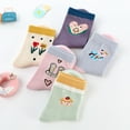 thumbnail image 7 of qolati 5 Pack Childrens Boys Girls Non Slip Crew Socks Kids Cotton Blends Slipper Socks Fashion Cute Boot Cozy Soft Ankle High Socks, 7 of 7