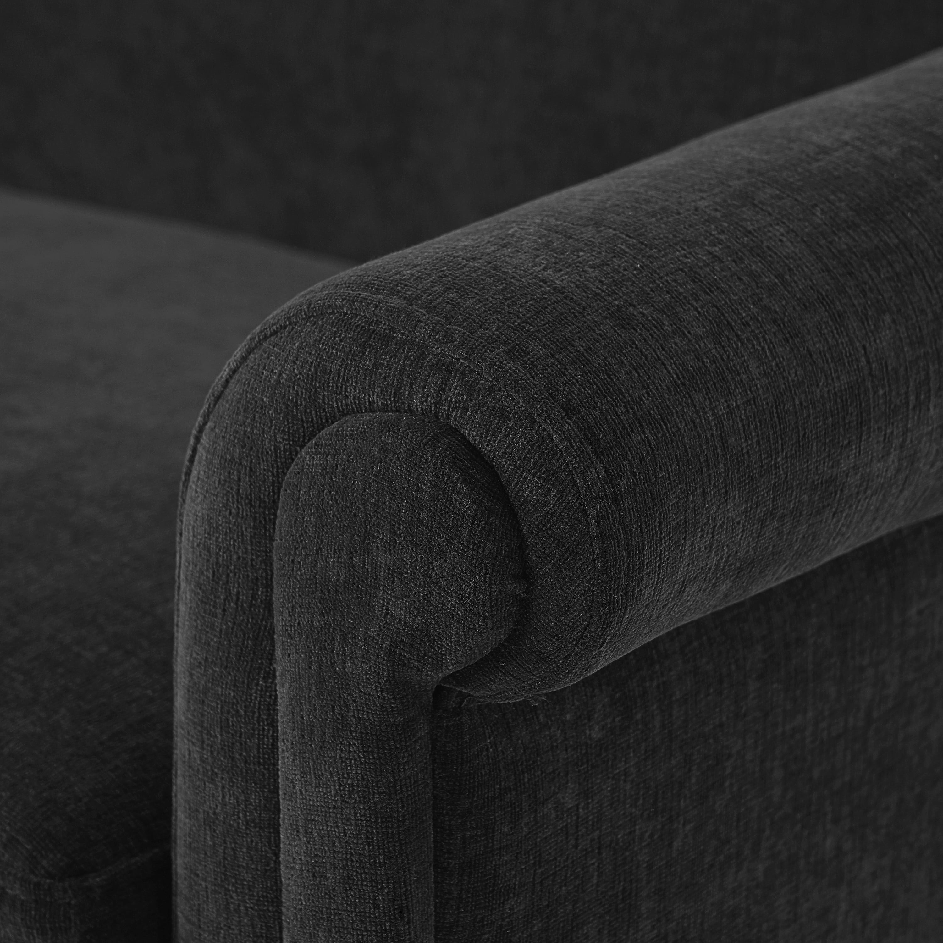 Elegant 77.5-Inch Loveseat Sofa with Rolled Arms and Chenille Upholstery, 2-Seater Couch for Living Room and Reading Corner, Grey