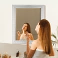 thumbnail image 3 of Head West 27.5 in x 33.5 in Framed Beveled Accent Vanity Mirror, White, 3 of 10