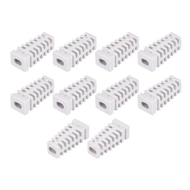 Unique Bargains Bottes de Soulagement de la Tension 25,3 Mm PVC Cordon Protecteur Housse Manchon 3.4x5,8 Mm Dia Intérieur Blanc 15Pcs