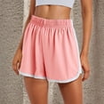 thumbnail image 3 of JoveMarine Athletic Shorts for Women, Running Shorts for Women Solid Elastic Waist - Loose Fit for Yoga Beach, Breathable Lightweight Summer Casual Bottoms with Stretch,Pink XL, 3 of 9