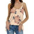 thumbnail image 3 of MAWCLOS Femmes Camisole Sans Manches Débardeurs Couleur Unie Cami de Base Porter Quotidiennement Pull Col Rond Floral L, 3 of 3