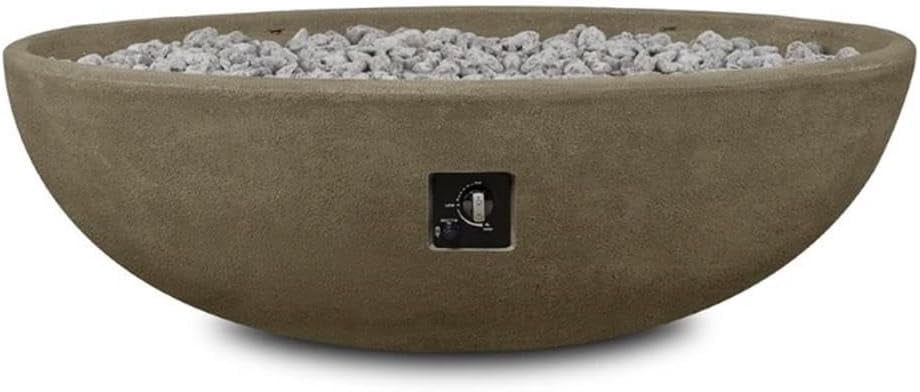 Real Flame Riverside 48" Oval Concrete Propane Fire Pit in Glacier Gray