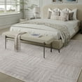 thumbnail image 2 of BERTHMEER Large 8'x10' Gray Beige Modern Area Rugs Clearance for Living Room Bedroom Office Dining Room Farmhouse Washable Carpets Non Slip Distressed Geometric Stripes Rugs, 2 of 7