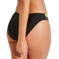 thumbnail image 2 of Women's Pour Moi 25613 Palm Springs Color Block Tab Brief Swim Bottom (Black/Lime XS), 2 of 3