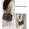 thumbnail image 3 of Sunyuer Women Vintage Washed Denim Crossbody Purse, Multi Pocket Casual Jean Shoulder Bag, Adjustable Strap Lightweight Hobo Handbag Daily Travel Messenger Bag, 3 of 8