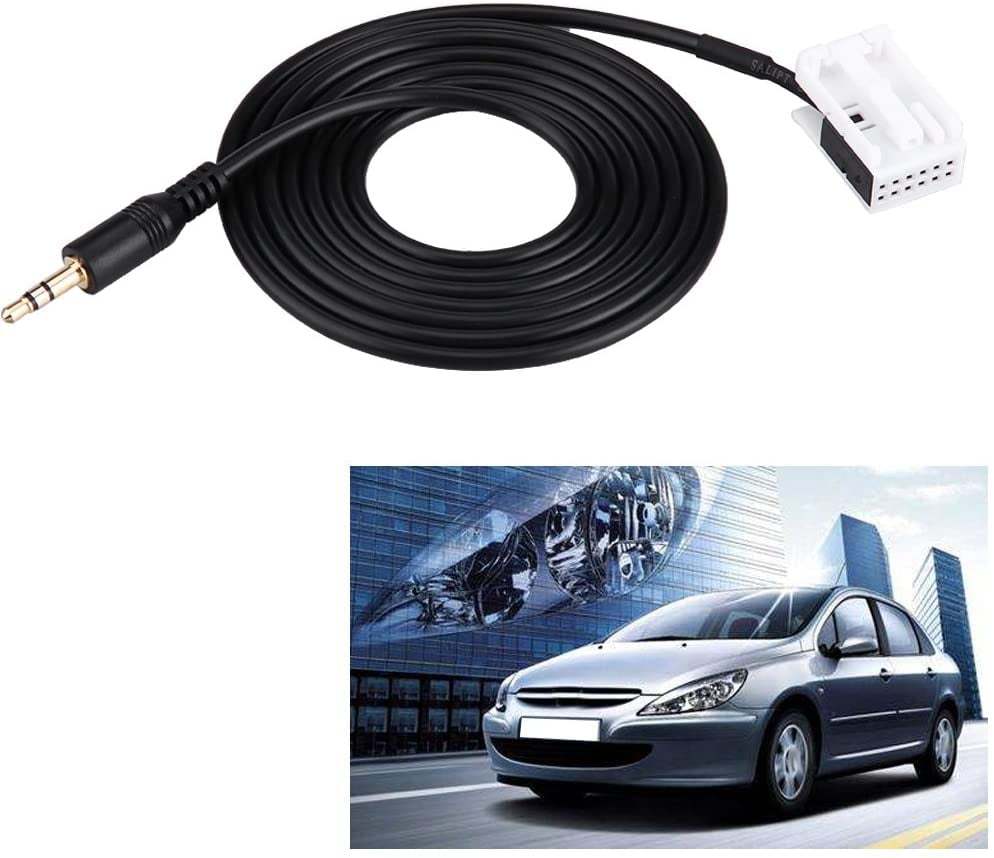 AUX Cable, Car Audio AUX Auxiliary Cable with Radio Removal Tools for 307 308 407 C2 C5 USB AUX