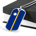 thumbnail image 3 of Collier Drapeau Nauru en Acier Inoxydable Ou 18k or Chien Tag 24" Chaîne, 3 of 8
