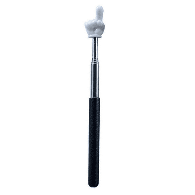 (Black)Finger Pointer Stick Professional Telescopic Teachers Pointer Long lasting Handheld Pointer Stick fo