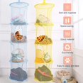 thumbnail image 3 of 4 Layers Collapsible Fishing Hanging Storage Drying Net Bag Mesh Hanging Storage Basket Folding Toy Underwear Socks Storage Bag Basket, 3 of 8