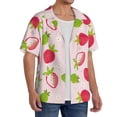 thumbnail image 2 of KLL Hand Drawn Strawberry Print Men's Shirt Short Sleeve Button Down Summer Cuba Beach Shirts- 3X-Large, 2 of 5