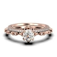thumbnail image 1 of Dazzling Boho & hippie 1.75 Carat Round Diamond Moissanite Engagement Ring, Wedding Ring in 925 Sterling Silver With 18k Rose Gold Plating, Affordable Gift, Bridal Set, Matching Band, 1 of 4