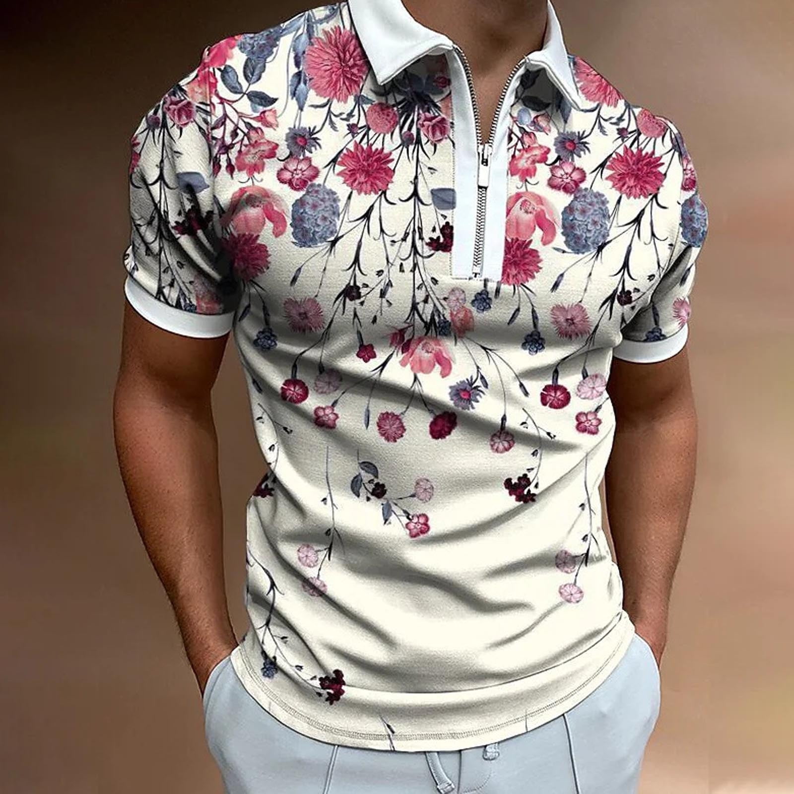  Mens Fashion Color Block Quarter-Zip V Neck Polo Shirts Slim  Fit Short Sleeve Athletic T-Shirt Golf Shirt(White,Medium) : Clothing,  Shoes & Jewelry