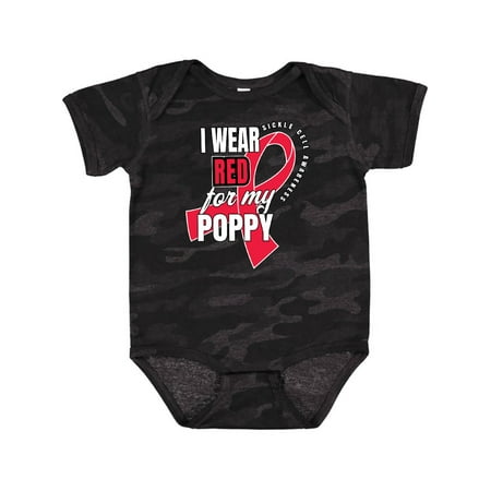 

Inktastic Sickle Cell Awareness I Wear Red For My Poppy Gift Baby Boy or Baby Girl Bodysuit