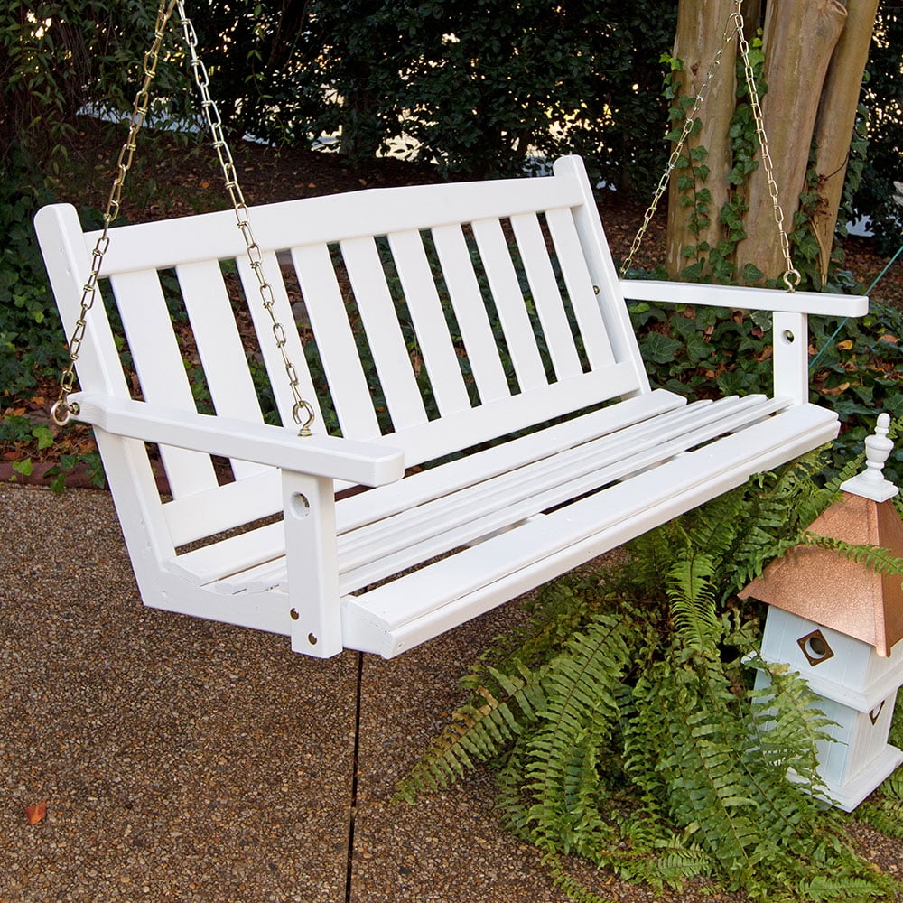 Porchgate Amish Made Mission White Porch Swing (4 Foot) - Walmart.com - Walmart.com