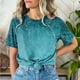 thumbnail image 2 of Mujeres Pantalones Cortos de Manga Corta Impresa Floral Cuello Redondo Superior / Camisa Poliéster, Blusa Casual de Moda para el Uso Diario Del Hogar, 2 of 8
