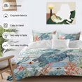 thumbnail image 3 of Queen 4 Piece Bedding Set Sea Turtle Starfish Coral Soft Breathable Duvet Cover and Pillowcase, Farm Blue Gradient Wood Board Duvet Cover Set Bed Sheets for Bedroom Dormitory Guest Room, 3 of 9
