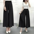 thumbnail image 5 of HomeGardon Womens Wide Leg Pants,Pants for Women Loose Large Size Chiffon Casual Pants Versatile Pants Nine-point Pants, 5 of 7
