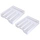 thumbnail image 1 of 2 bandejas organizadoras para cajones, para separar cucharas y cubiertos, caja de almacenamiento para cubiertos, organizador de cocina, color blanco, 1 of 7