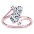 thumbnail image 3 of Star K � 6mm Genuine White Topaz Two Double Hearts Bypass Promise Ring, 3 of 9