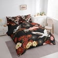 thumbnail image 3 of Homewish Red Pink Cherry Blossoms Bedding Comforter Set 7pcs, Tokyo Crane Animal Queen Bedding Sets, Japanese Style Reversible Queen Sheet Sets, Microfiber Bedroom Decor, 3 of 7