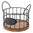 thumbnail image 1 of Soporte de Vaina de Café, Cesta de Almacenamiento de Vaina de Café Base Moderna de Madera Cesta de Alambre de Hierro A Prueba de Óxido Aperta de Ancho Para Mostrador, 1 of 7