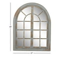 thumbnail image 4 of DecMode 37" x 48" Gray Window Pane Inspired Wall Mirror with Arched Top and Distressing, 4 of 17