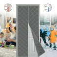 thumbnail image 3 of Modern Magnetic Insulated Door Curtain - Thermal, Waterproof - Coffee/Gray, 3 of 12