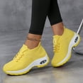 thumbnail image 4 of Orthopedic Sneakers for Women Knit Mesh Slip on Sock Shoes Air Cushion Running Shoes Lightweight Lace up Tennis Shoes Yellow Size 8, 4 of 7