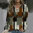 thumbnail image 2 of Aayomet Womens Sweatshirt Sweatshirts for Women Color Block Tops Shirts with Pocket,Coffee S, 2 of 4