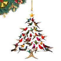 Hummingbird Christmas Ornament, Hummingbird Christmas Decorations, Colorful Stack Hummingbird Home Decor, Outdoor Christmas Tree Listing Souvenir Gift (C_1pcs)