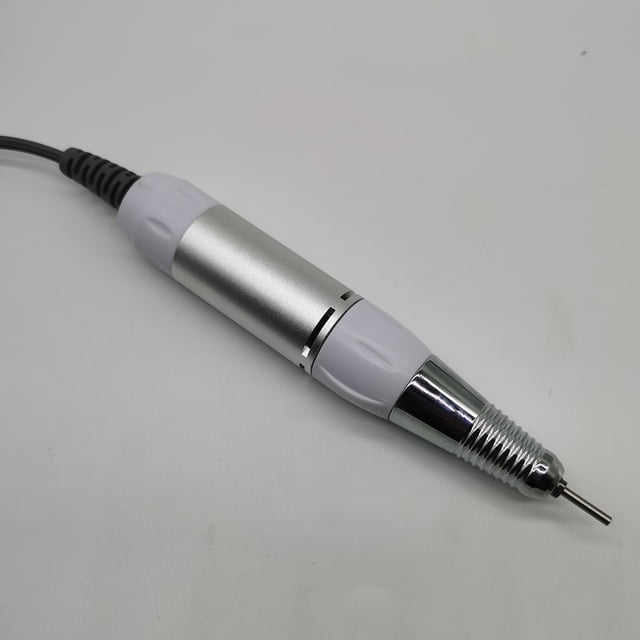 Manche de Perceuse Électrique pour Ongles, Manucure et Pédicure, Polisseuse, Manche en Métal Rose, Blanc (Grand Connecteur)
