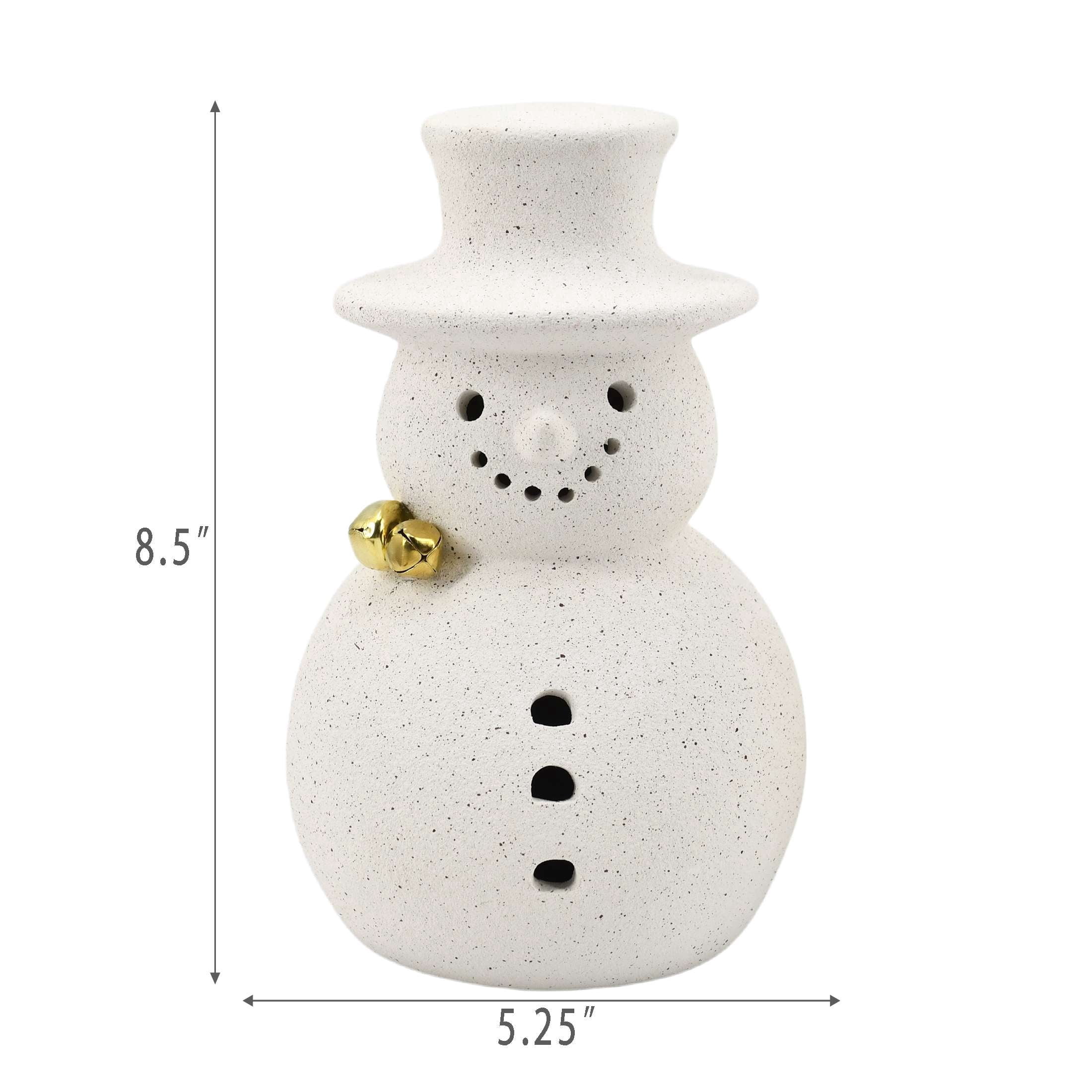 Medium Light-Up Snowman Christmas Decoration, White, 8.5", by Holiday Time