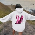 thumbnail image 2 of Women's Round Neck Hooded Sweatshirt Long Sleeved Cancer Survivor Hoodies Casual Pink Ribbon Printed Shirts Trendy Pullover Tops, 2 of 7