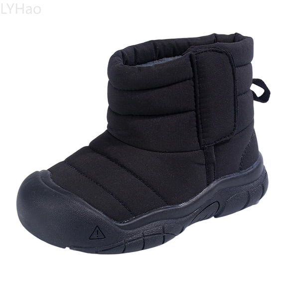 LYHao Winter Warm Up Children's Padded Thick Boots For Casual Wear ,Girls Boots Sizes 7.5 Black(12-18 Months)