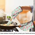 thumbnail image 2 of Pioneer Flower Floral Print Pattern Oven Mitt 2-Pack Set, Heat Resistant Kitchen Gloves, 7.7" X 12", 2 of 2