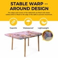 thumbnail image 4 of Easter Bunny Table Cloths for 6 Foot Rectangle Tables, Pink Rabbit Spring Flowers Leaves Rustic Plants Patio Waterproof Elastic Fitted Tablecloths, Washable Rectangular Table Cover for Camping, 4 of 8
