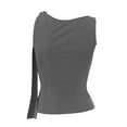thumbnail image 3 of DuoJiaJ Women's Ruched Off One Shoulder Tops Asymmetrical Tie Shoulder Tank Top Sleeveless Shirts for Women, 3 of 4