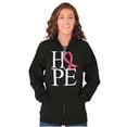 thumbnail image 3 of Hope Pink Ribbon Breast Cancer BCA Zip Hoodie Sweatshirt Women Brisco Brands S, 3 of 6