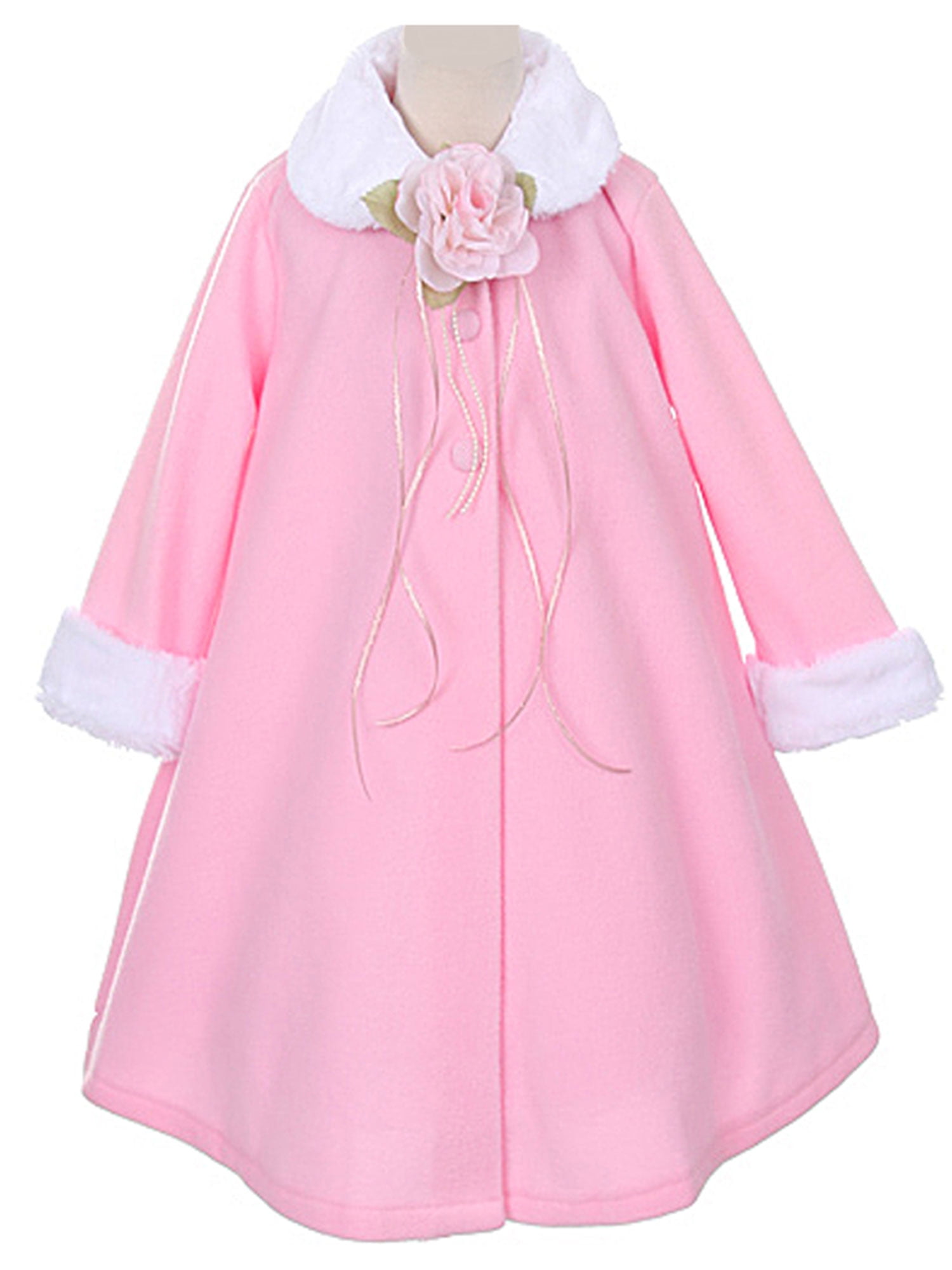 Girls Clothing WinterWear Cozy Fleece Cape Jacket Coat Pink White Ivory