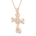 thumbnail image 3 of JewelersClub Rose Gold Over Silver 0.15 CTW Diamond Cross Pendant Necklace for Women White Diamonds + 18” Rope Chain Included JewelersClub Rose Gold Over Silver, 3 of 5