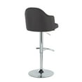 thumbnail image 4 of LumiSource Chrome Metal, Charcoal Fabric Ahoy Adjustable Barstool - Set of 2, 4 of 6