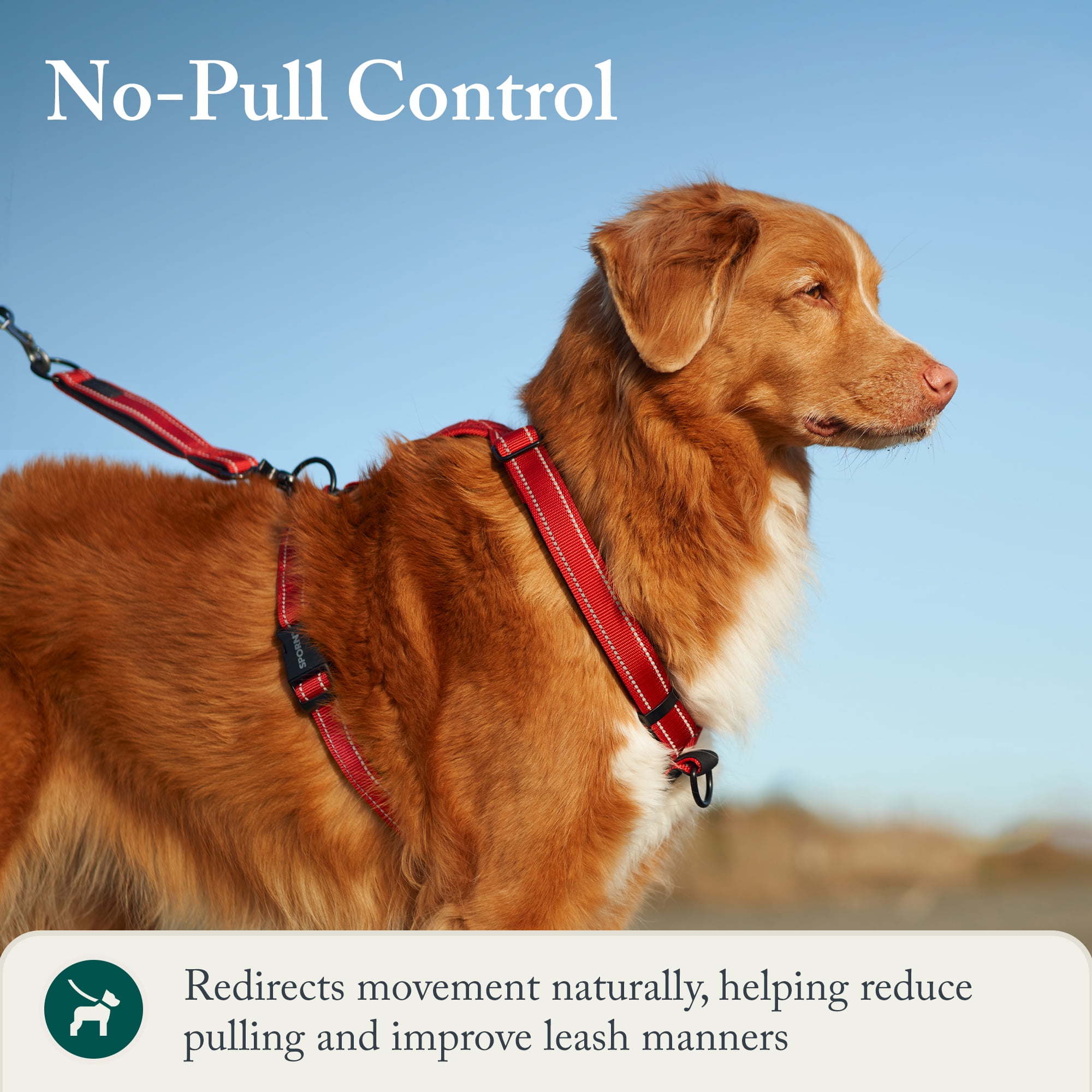 Sporn Ultimate Control Dog Harness, Red, Small (14-24" Girth Size)