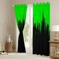 thumbnail image 3 of Homewish Neon Stripe Black Out Curtains,Modern Geometric Print Curtains Pack of 2 (42x63 Each),Green Black Bedroom Curtains For Girls Boys,Ultra Soft Home Decor, 3 of 6