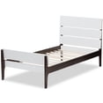 thumbnail image 4 of Baxton Studio Nereida Simple Lit Plate-Forme de Lamelles en White et Brown Sombre, 4 of 8