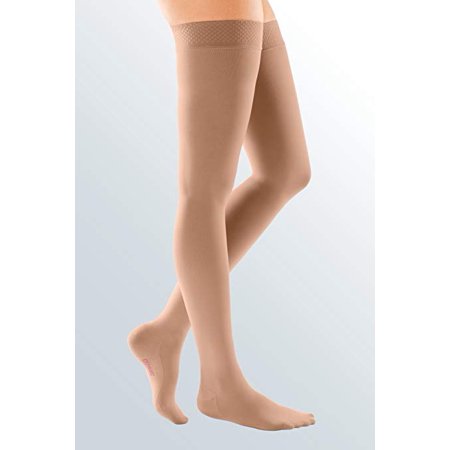 medi comfort closed toe thigh highs w/silicone dot band - 15-20 mmhg reg reg medi-181